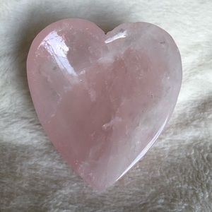 Small Rose Quartz Crystal Heart shape bowl